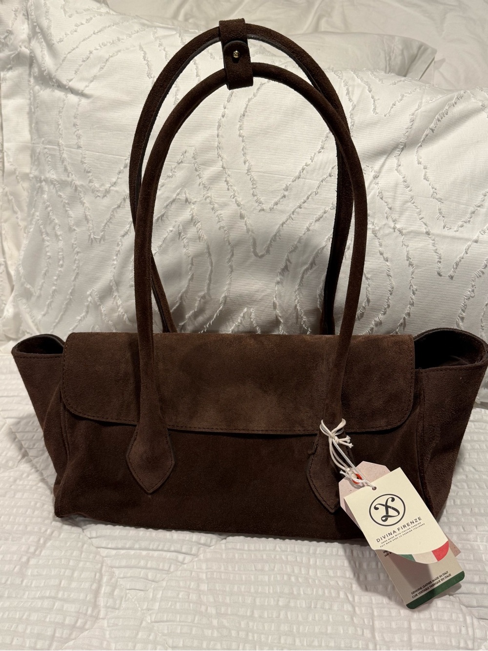 Divina Firenze Brown Suede Purse
